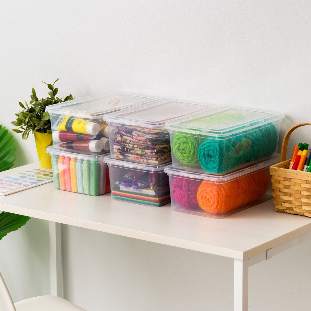 5 Qt Plastic Storage Bins with Lids, Stackable Totes, Containers, Clear, 20Pk