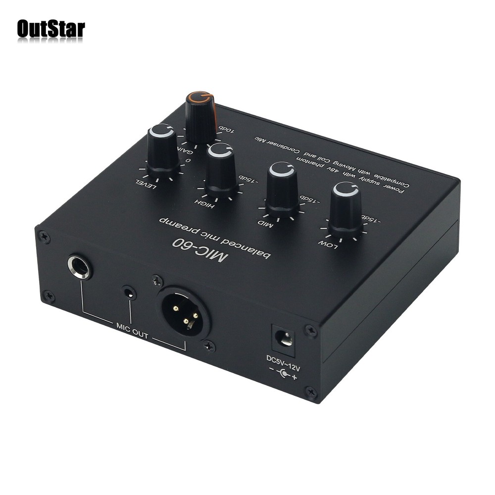 MIC-60 3-Band Equalizer Balanced Microphone Preamplifier w/DC Cable + XLR Cable