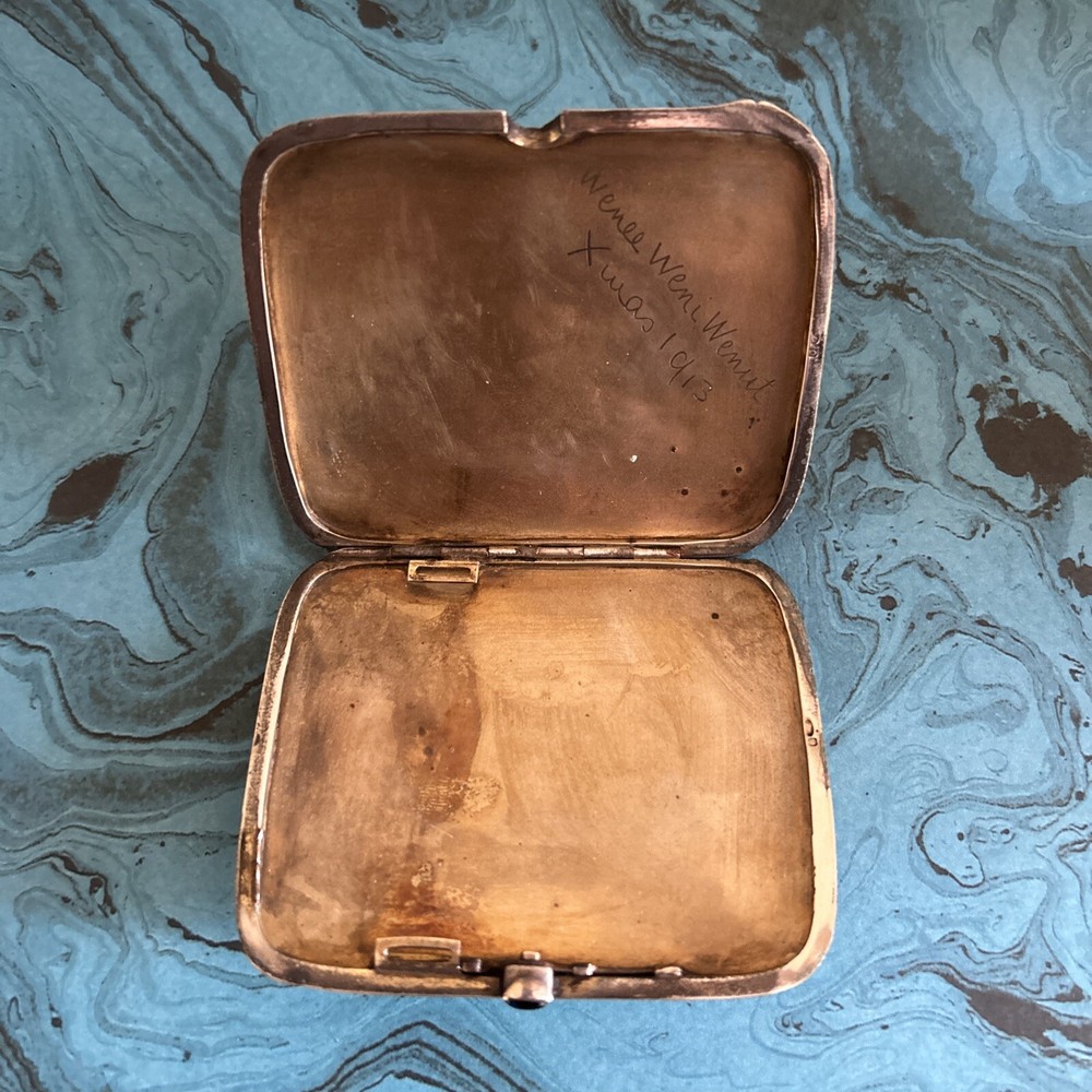 Antique German Rolled Gold Over Silver Cigarette Case