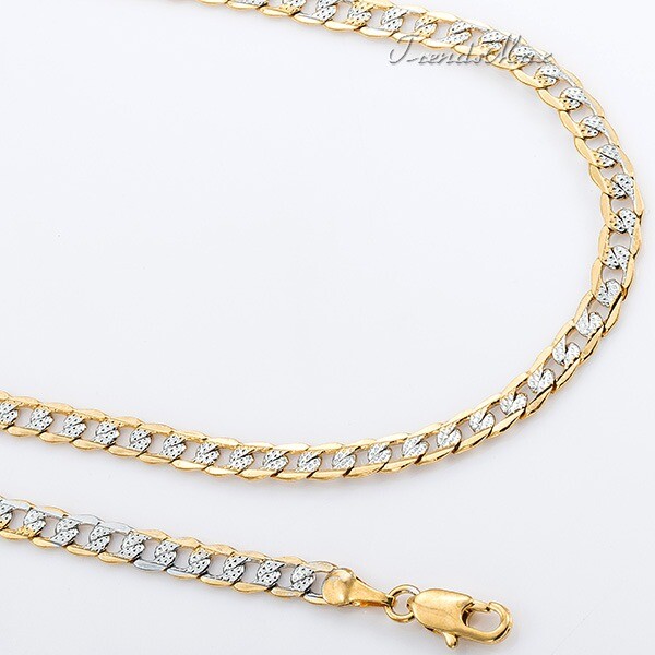 4mm 18-30" Diamond-Cut Curb Cuban Link Gold Plated Chain Necklace Men Women Gift
