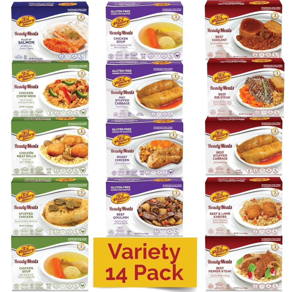 Kosher Ready Meals Chicken Beef Salmon Pack Fully Cooked Shelf Stable