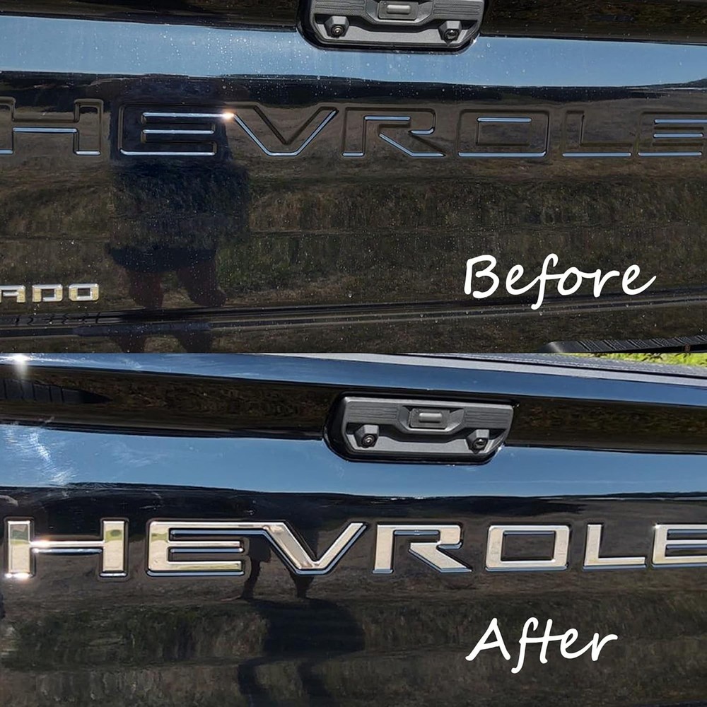 Tailgate Emblems Compatible with 2019-2024 Trucks Chrome Silver ABS Plastic B...