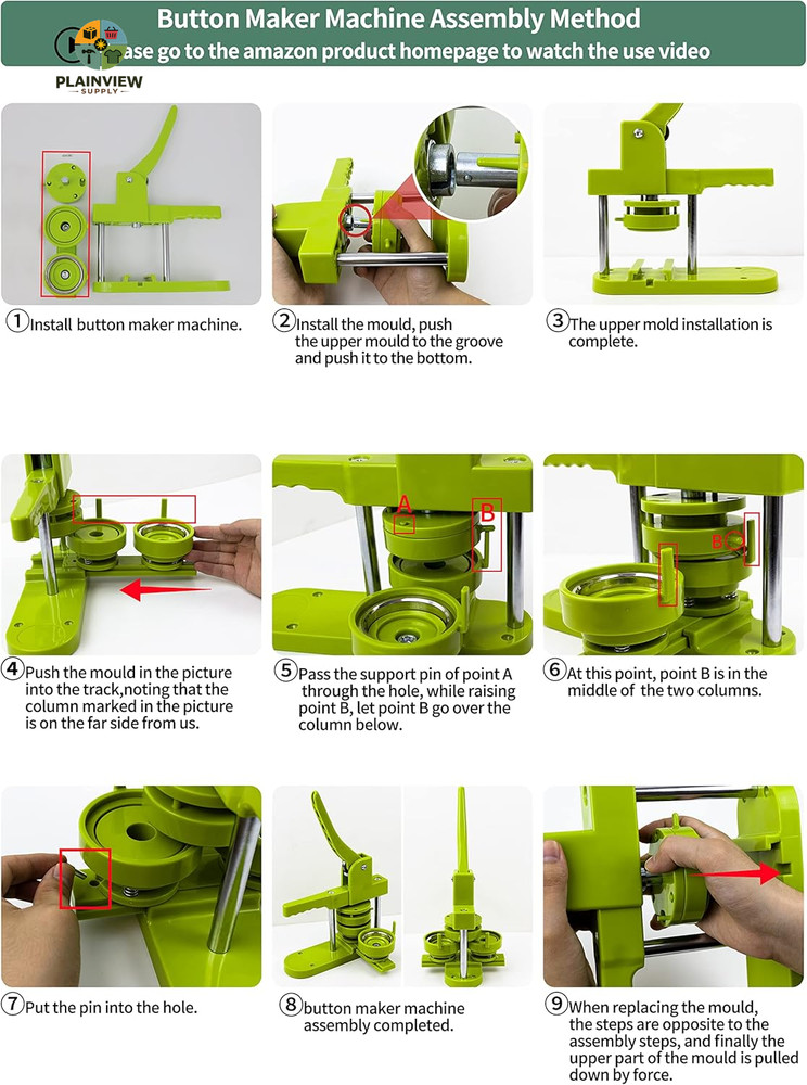1.25 Inch/32Mm Button Mold, Interchangeable Die Mold for Slide Rail Button Maker