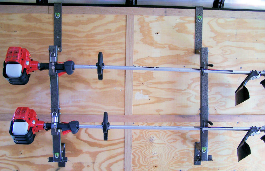 2 Place Weedeater Trimmer Rack for ENCLOSED trailerLockable- PK-5/PK-6S/PK-6S2