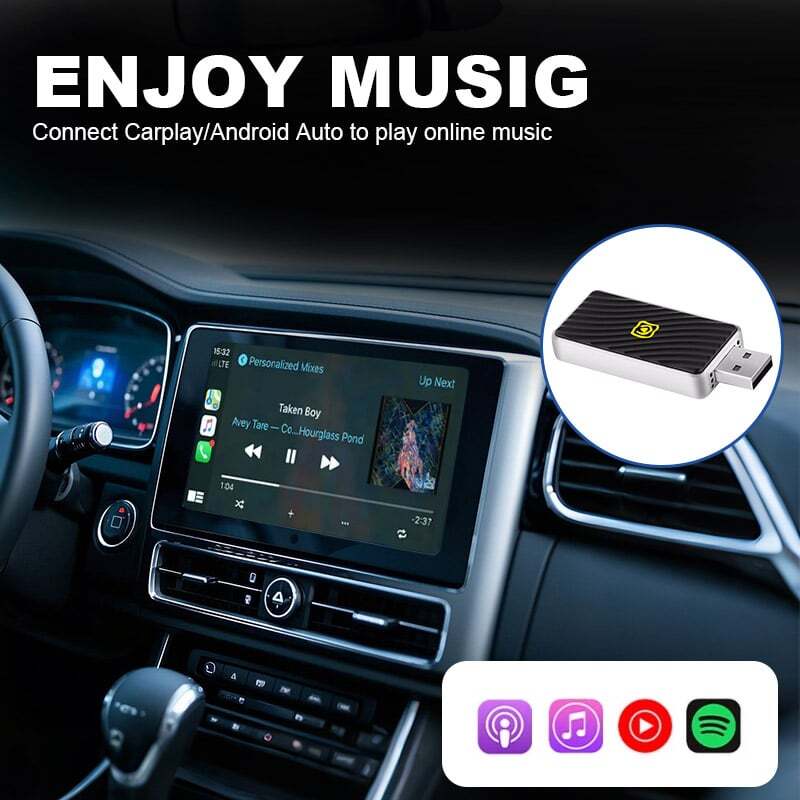 2 in 1 Car Auto Wireless Carplay & Android Auto USB Adapter Plug & Play