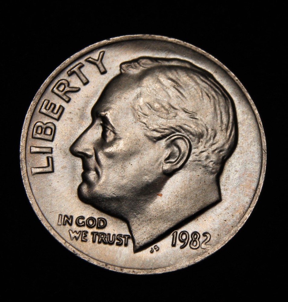 1982 No-P Roosevelt Dime BU++++