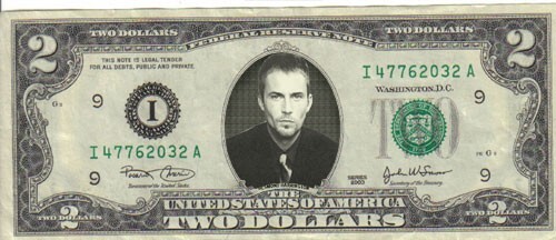 Desmond Harrington $2 Dollar bill Mint real