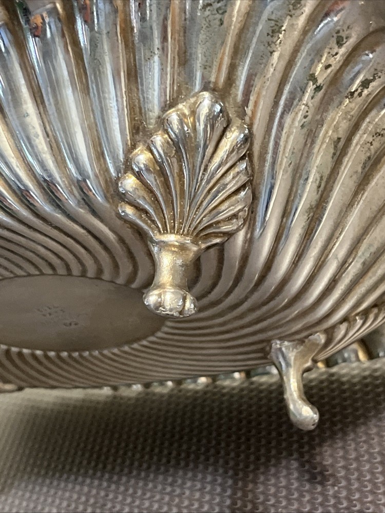 Vintage WILLIAM ADAMS Silver Plate Rectangular Footed Serving Dish 11”x 8.5”