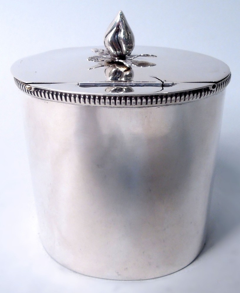 Modern Tea Caddy Classical Neoclassical Box American Sterling Silver