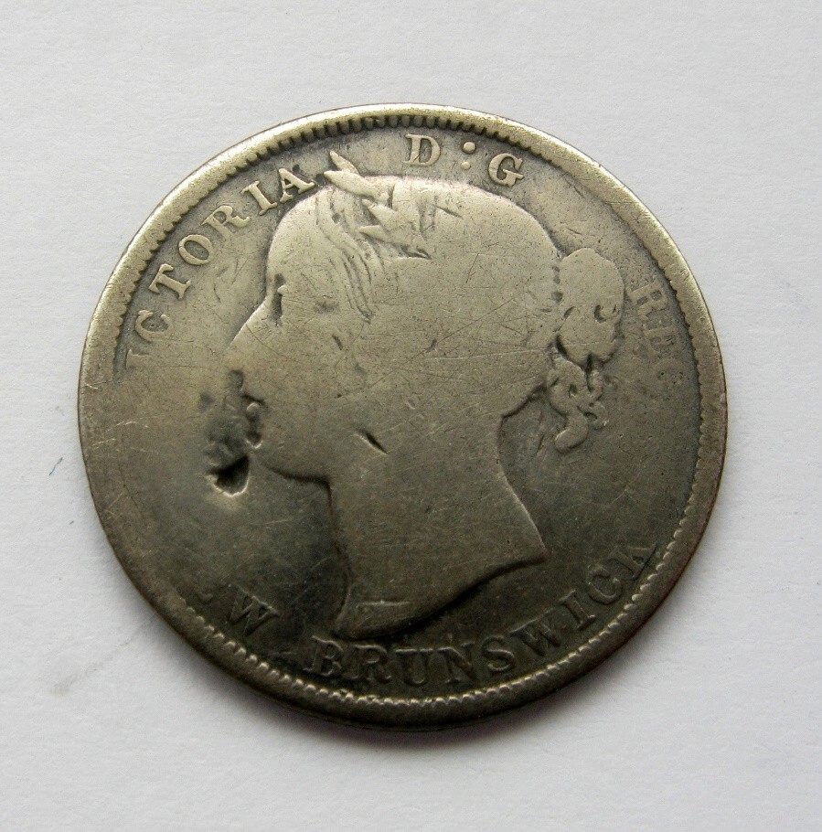 1862 New Brunswick 20 cent - Damaged