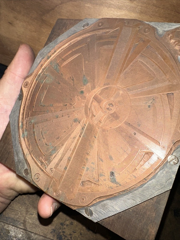 Printing Block ( Old Machine Turbine Wheel )?? Copper Face
