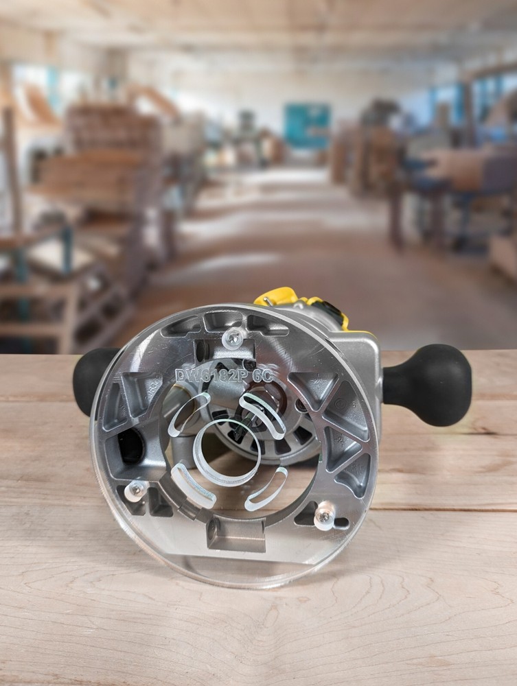 3/8" Thick 6" circle baseplate with bushing compatibility for Dewalt DW6182