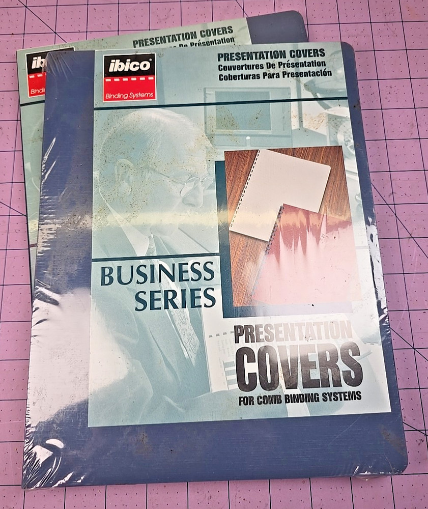 IBICO Presentation Covers Binding Systems Clear Covers 25 Pack x 2 Navy Blue