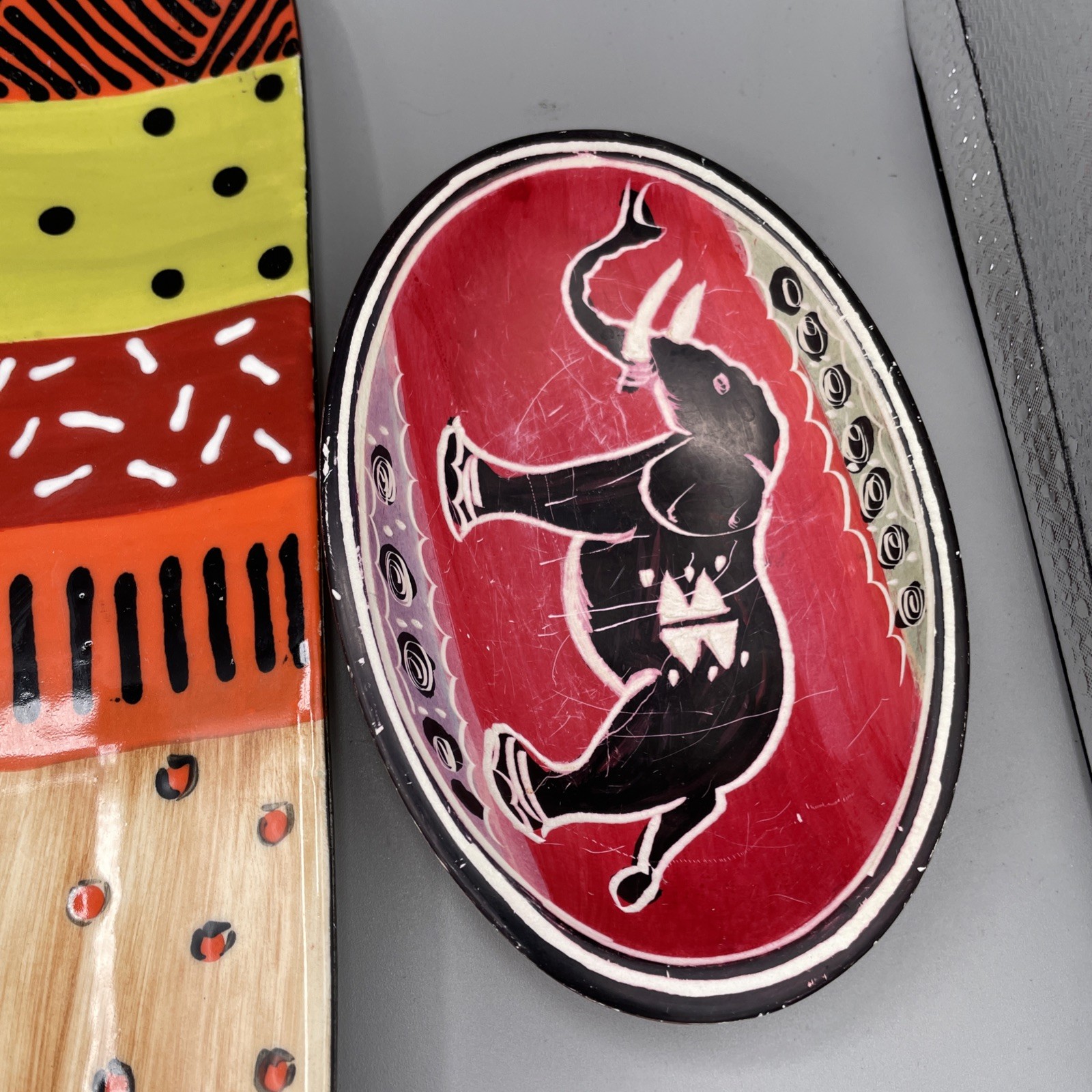 Hand Painted ELSONA Daphne African Art Plate /Dish Set