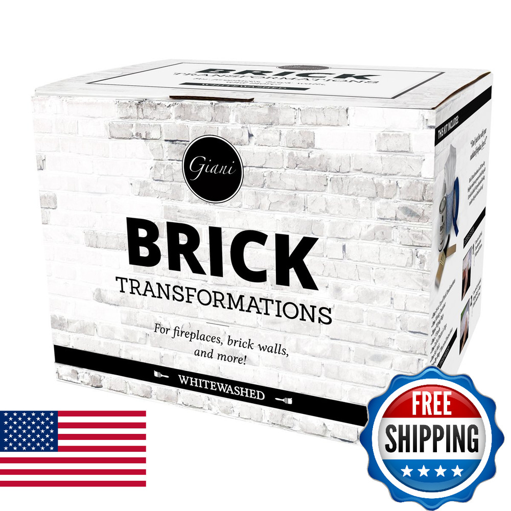 Giani Brick Transformations Whitewashed Kit for Fireplace & Brick Walls