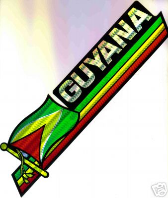 Guyana Flag Bumper Sticker NEW