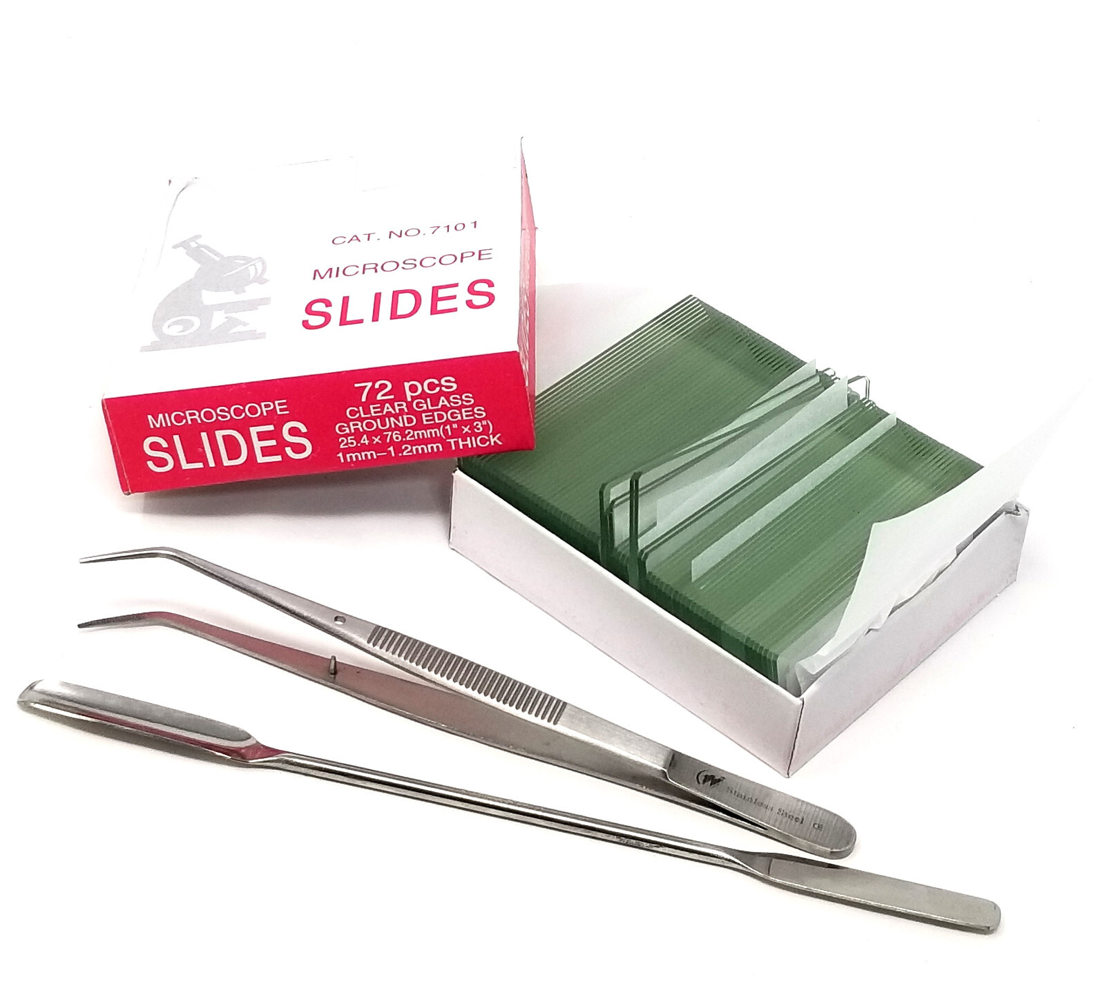 72 Blank Microscope Slides Clear Glass With Ground Edges