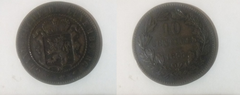 1855 Luxembourg Large 10 Cent