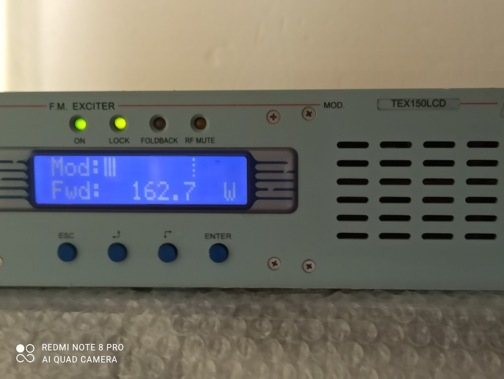 Broadcast Prof RVR TEX150w LCD FM Transmitter Wide Band Encoder Stereo