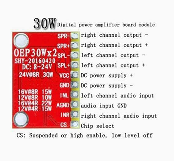 OEP30Wx2 Audio Module Class D Digital Power Amplifier Board