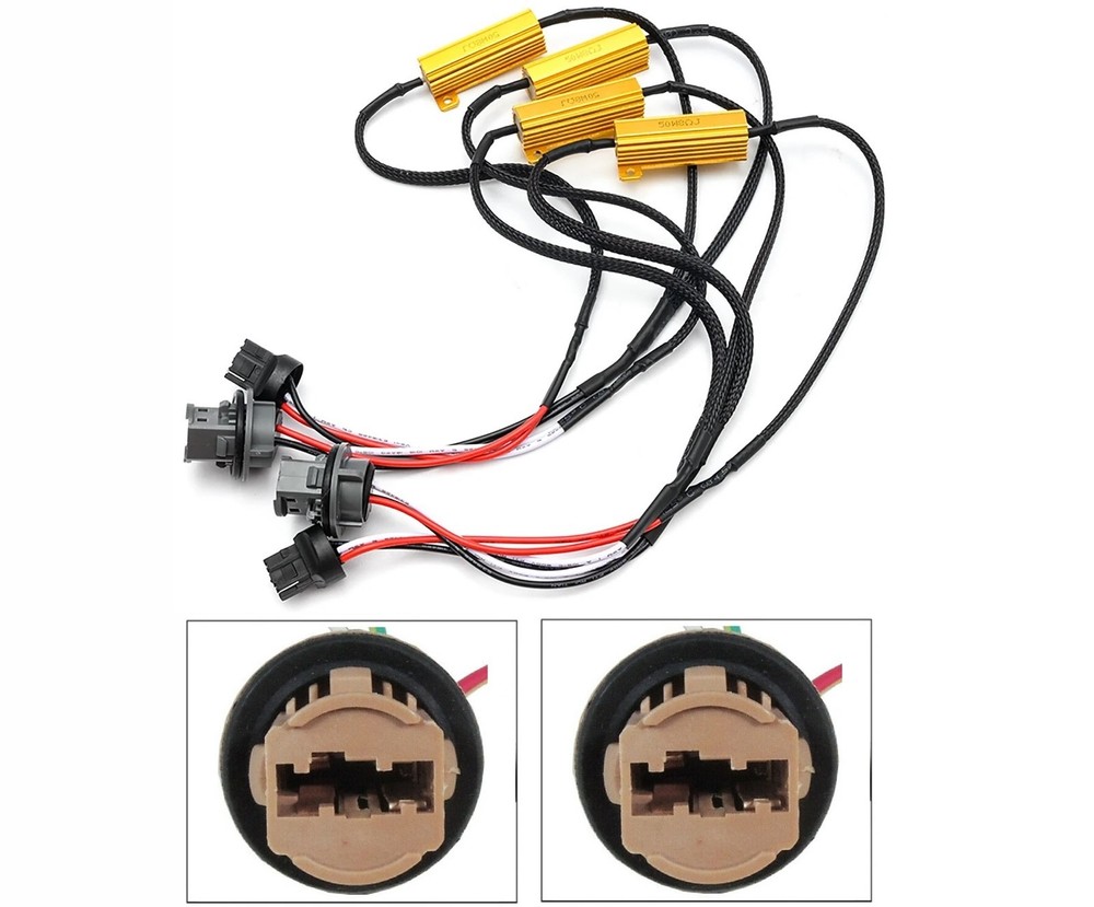 Wire LED Resistor Canceler Error Decoder 7443 Harness Brake Stop Tail Replace