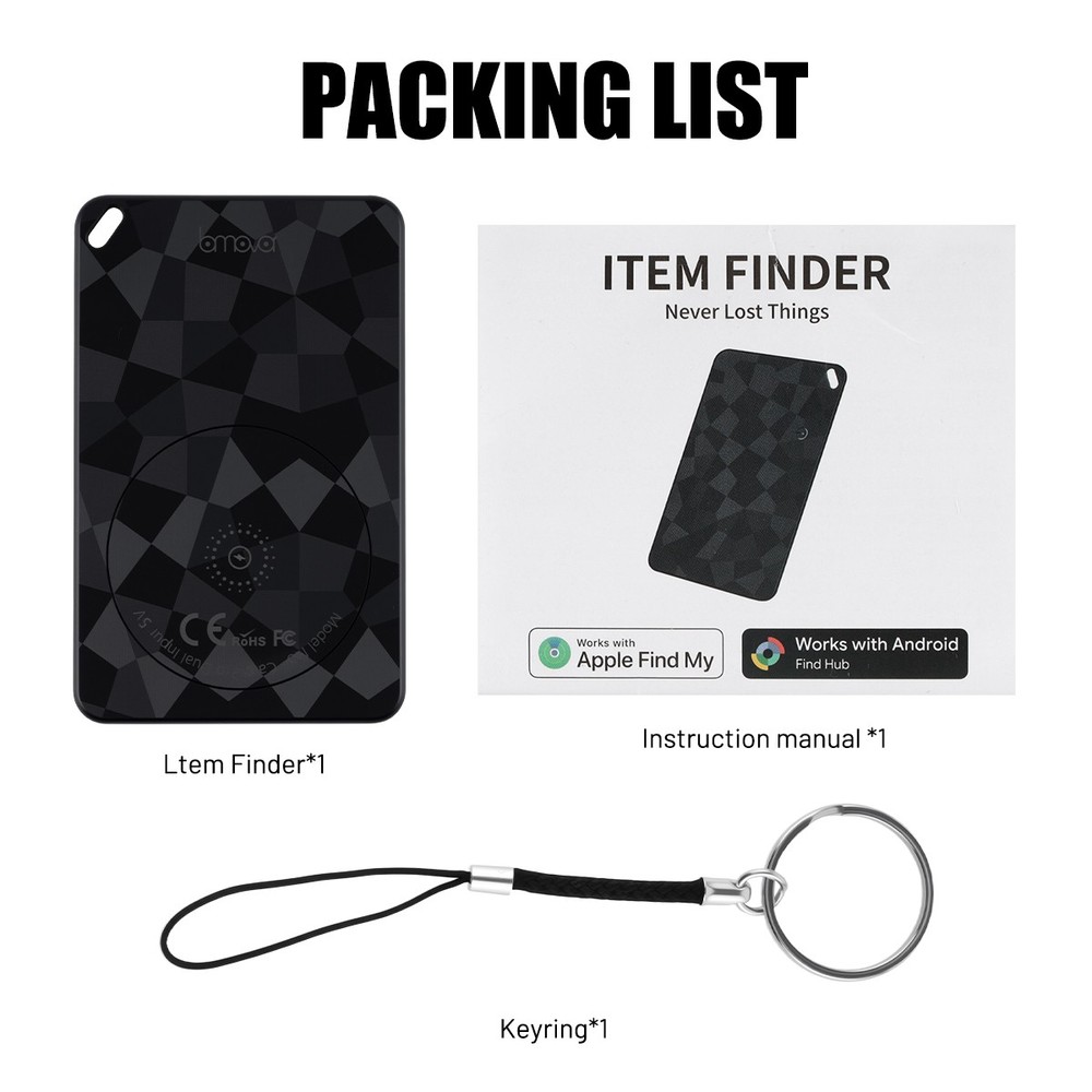 Wireless Charging Item Locator, Global GPS Tracker IP67 Waterproof, iOS Android