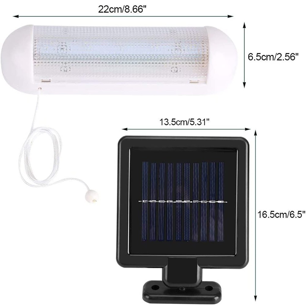 Solar Powered Shed Light Rechargeable Split with On Off Switch Indoor Solar L...
