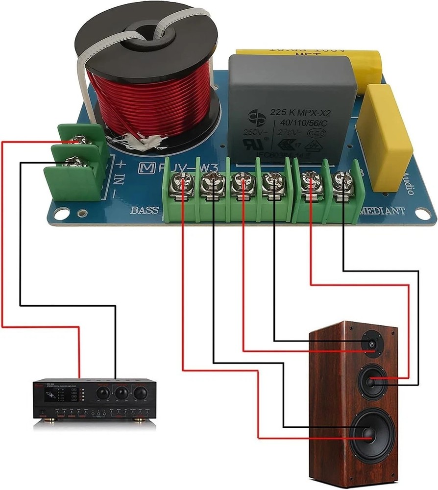 3-Way Speaker Crossover, 200W Power for HiFi Audio Systems - 2 Pack