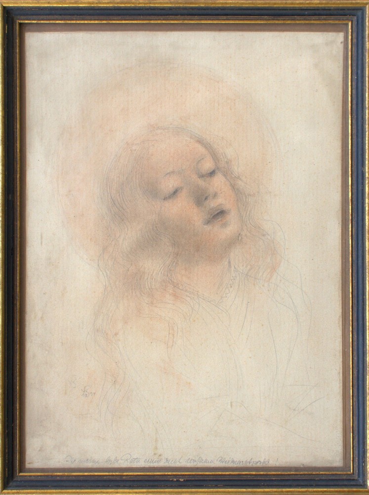 Willi Schmid Holy Drawing Crayons Expressionism Original Signed 1934