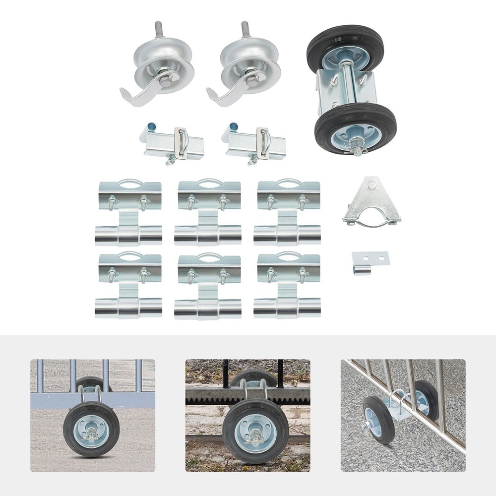 Heavy Duty Sliding Gate Hardware Kit with Adjustable Rollers and Wheels