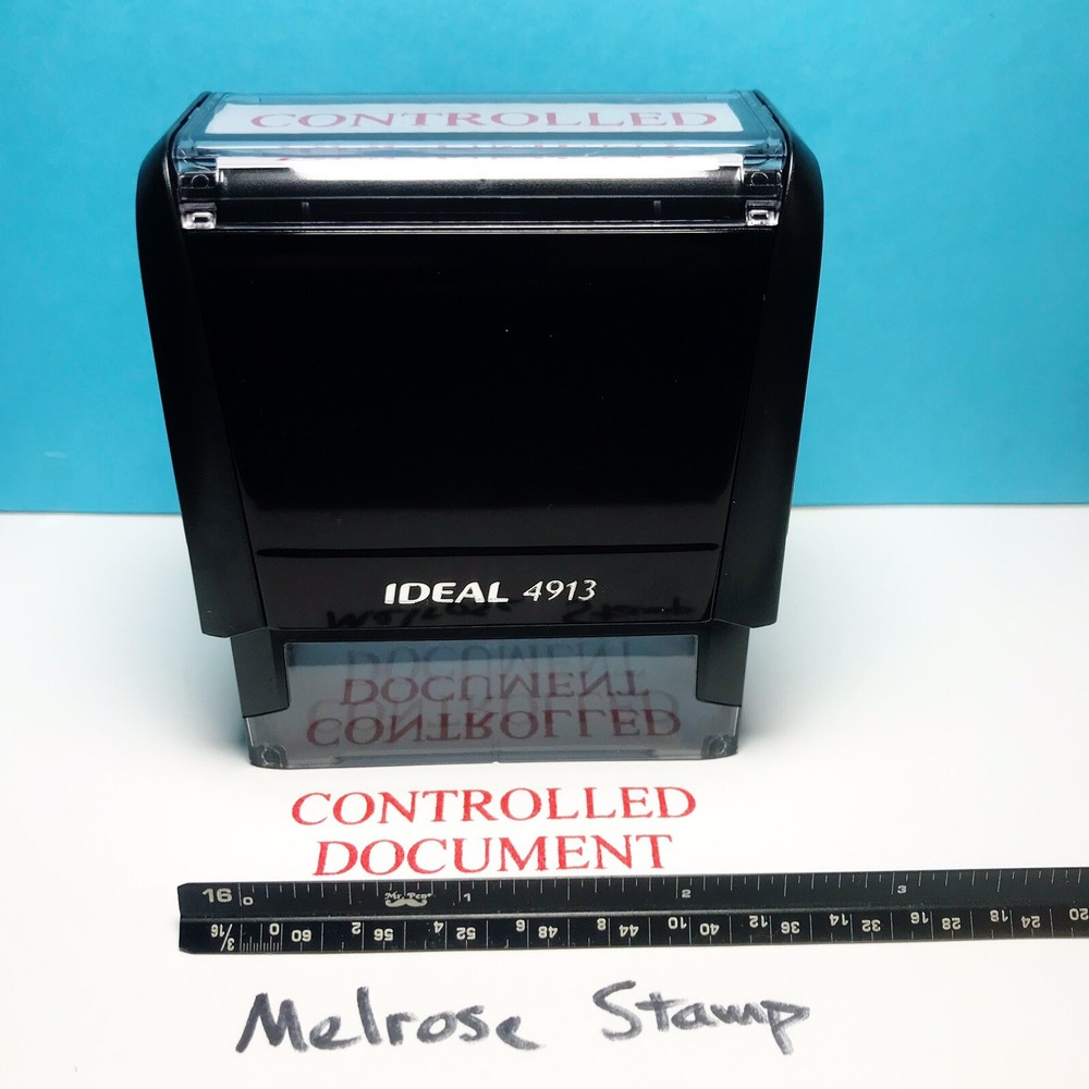 Controlled Document Rubber Stamp Red Ink Self Inking Ideal 4913