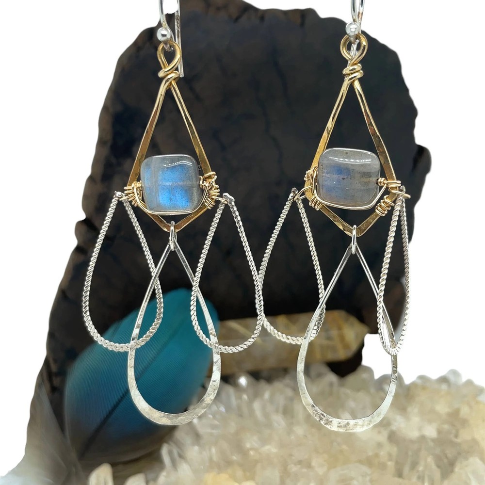 Labradorite Cloud Earrings