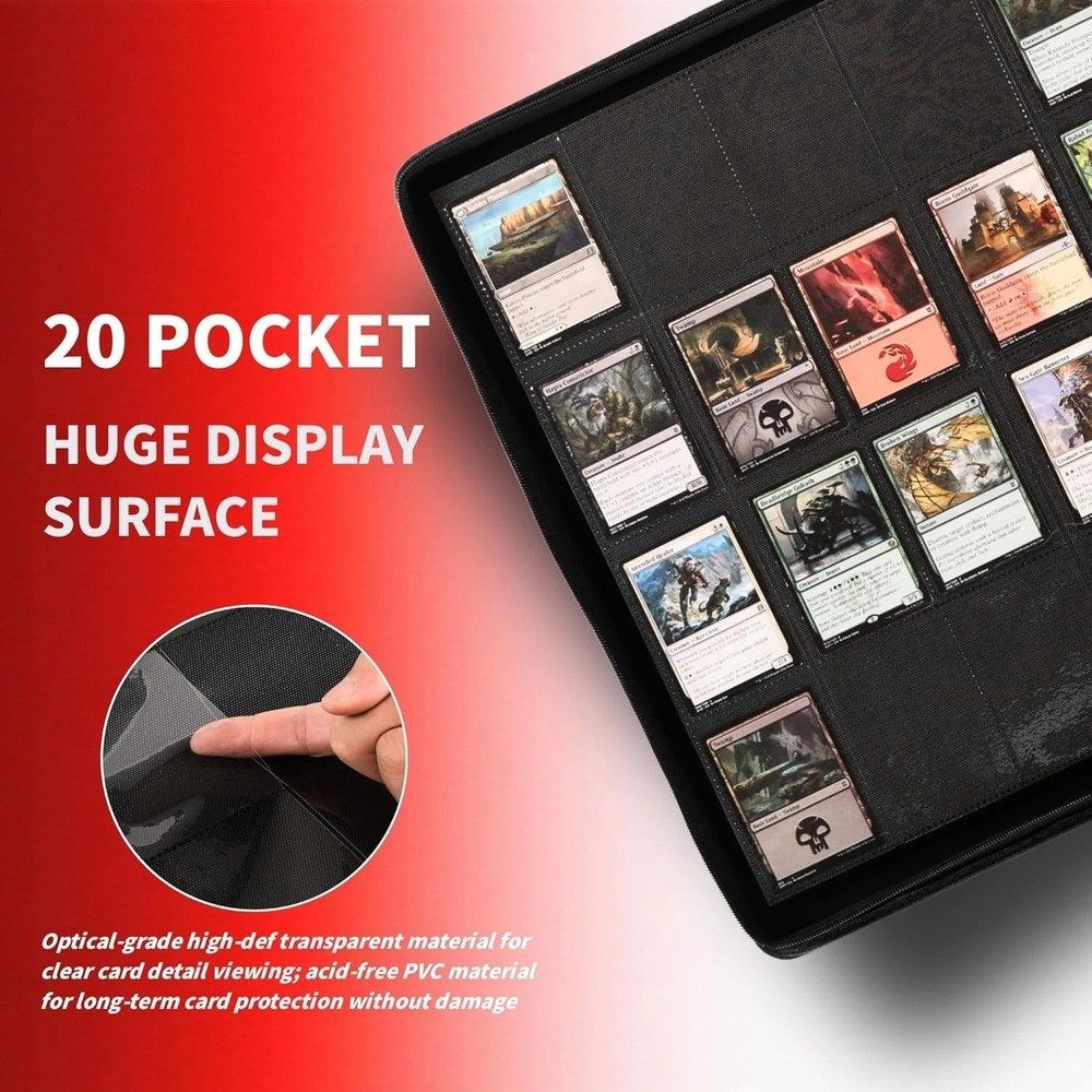 Durable Trading Card Storage Binder - 2000 Card Capacity