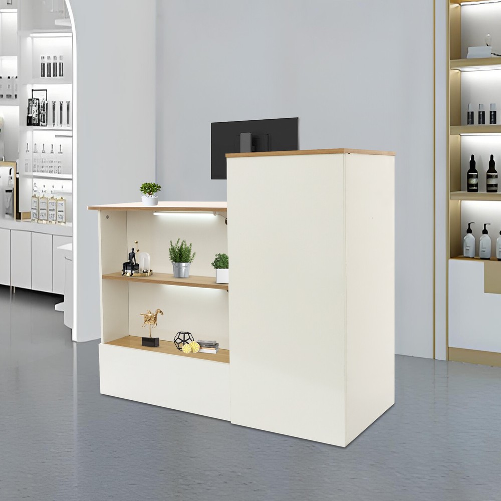 Modern Reception Desk Reception Counter Reception Desk with Lockable Drawer