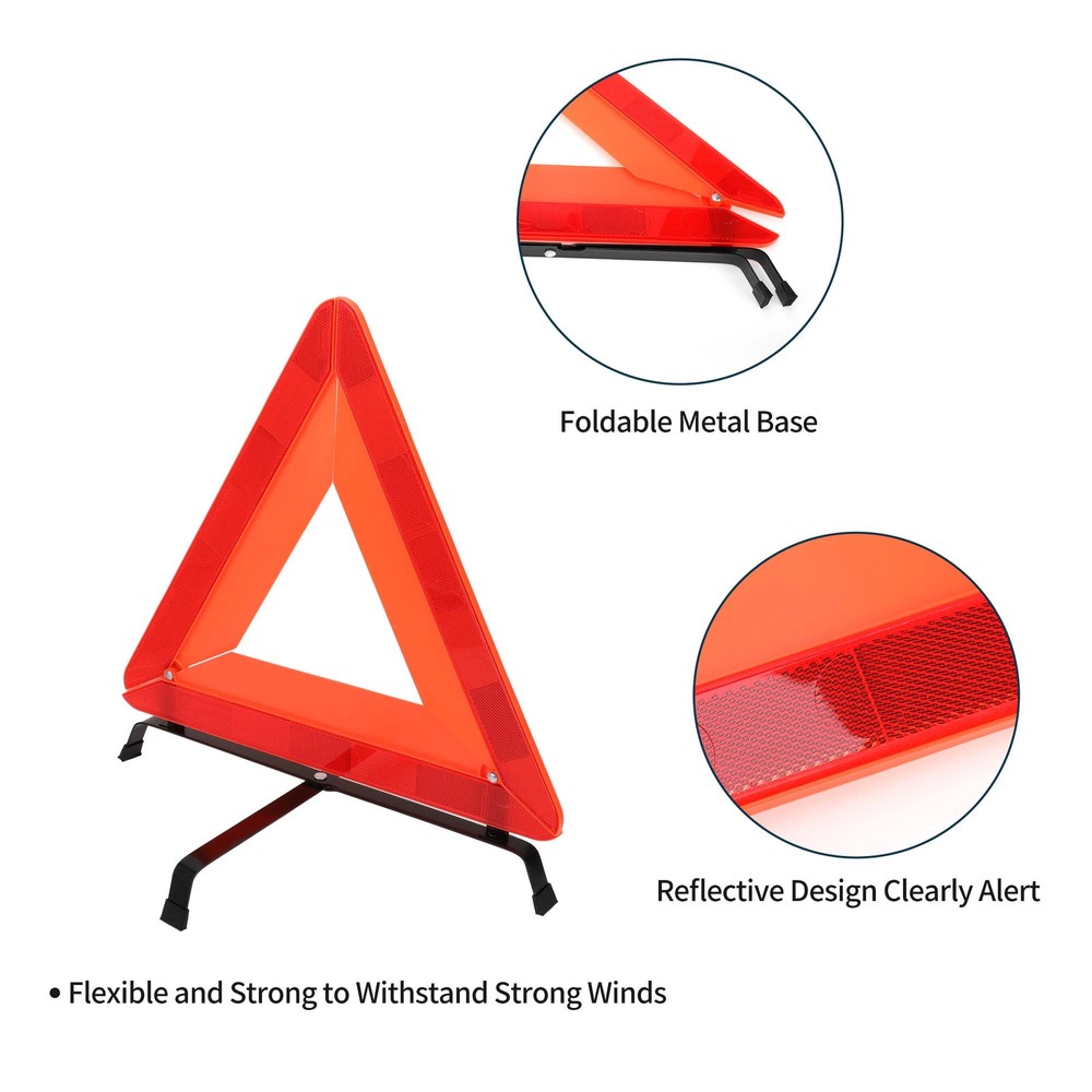 Car Safety Warning Triangle with Storage Case Triangle Warning Sign 1 Pc