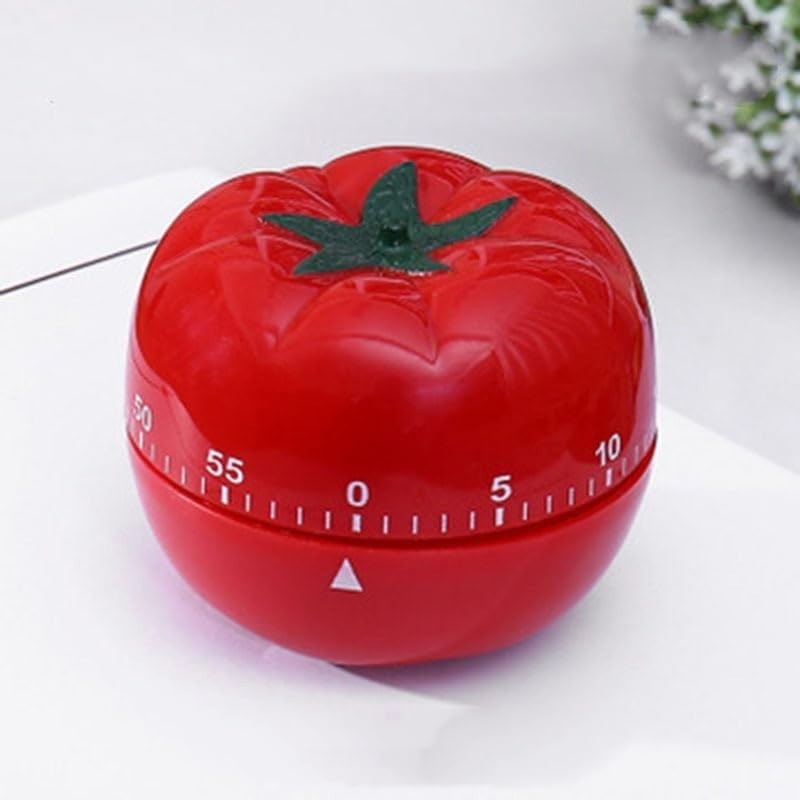Charming Red & White 60-Minute Mechanical Kitchen Timer - No Batteries Needed