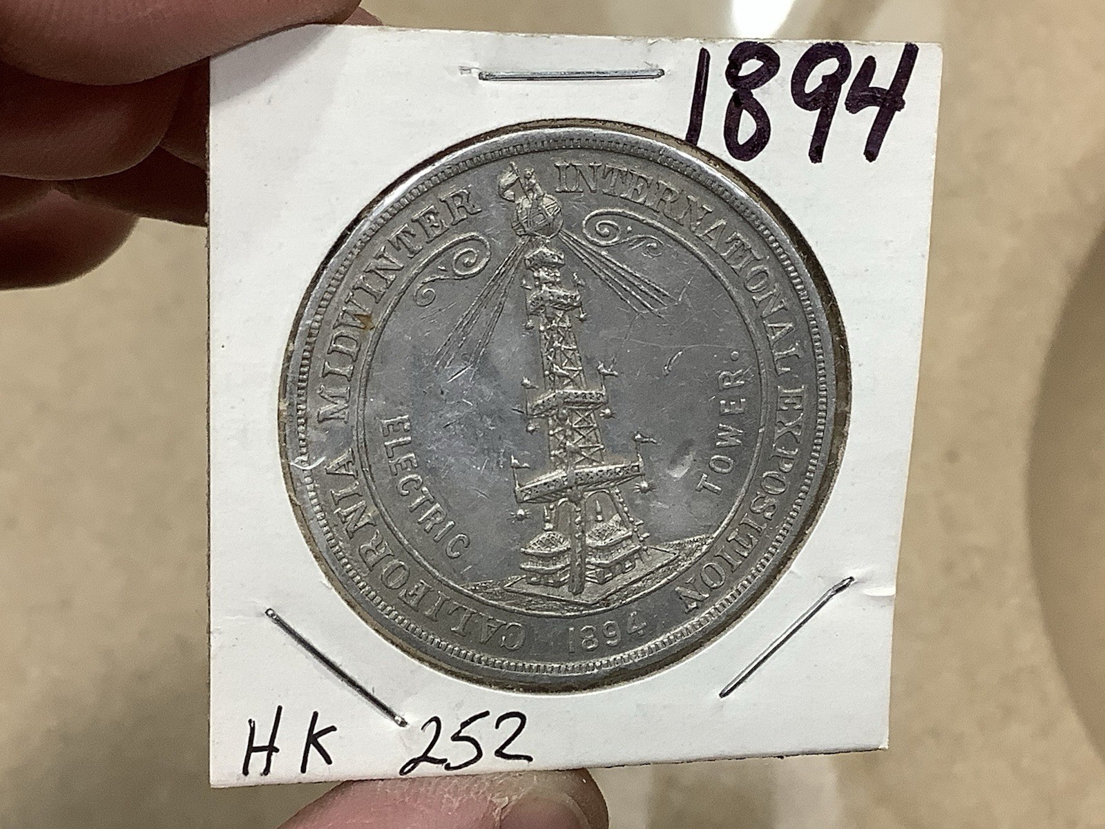 Calif. Mid Winter Int Expo 1894 HK-256 So Called Dollar, Aluminum Very Rare