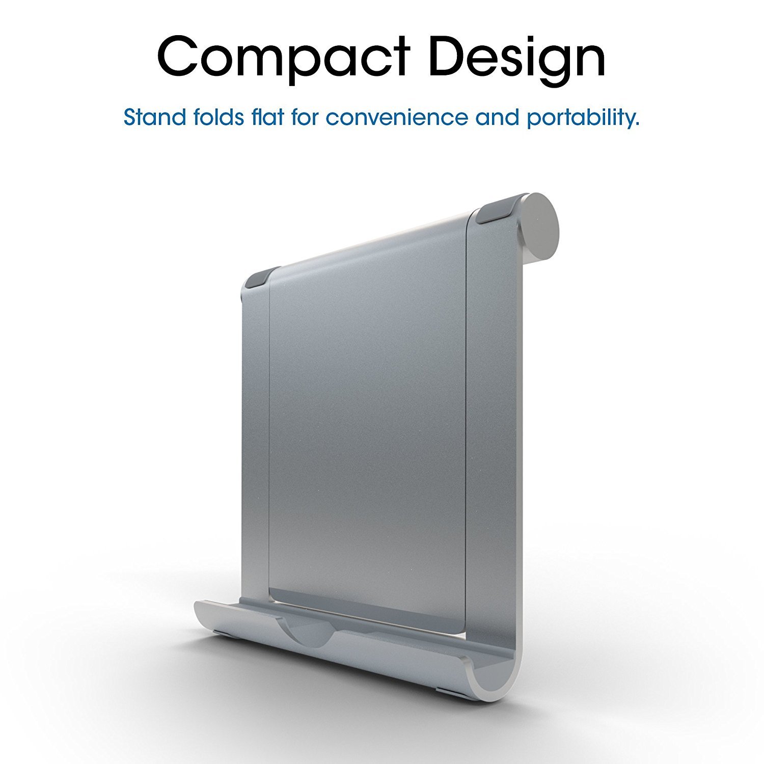 TechMatte Multi-Angle Aluminum Desktop Tablet / Phone Stand Holder (Silver)