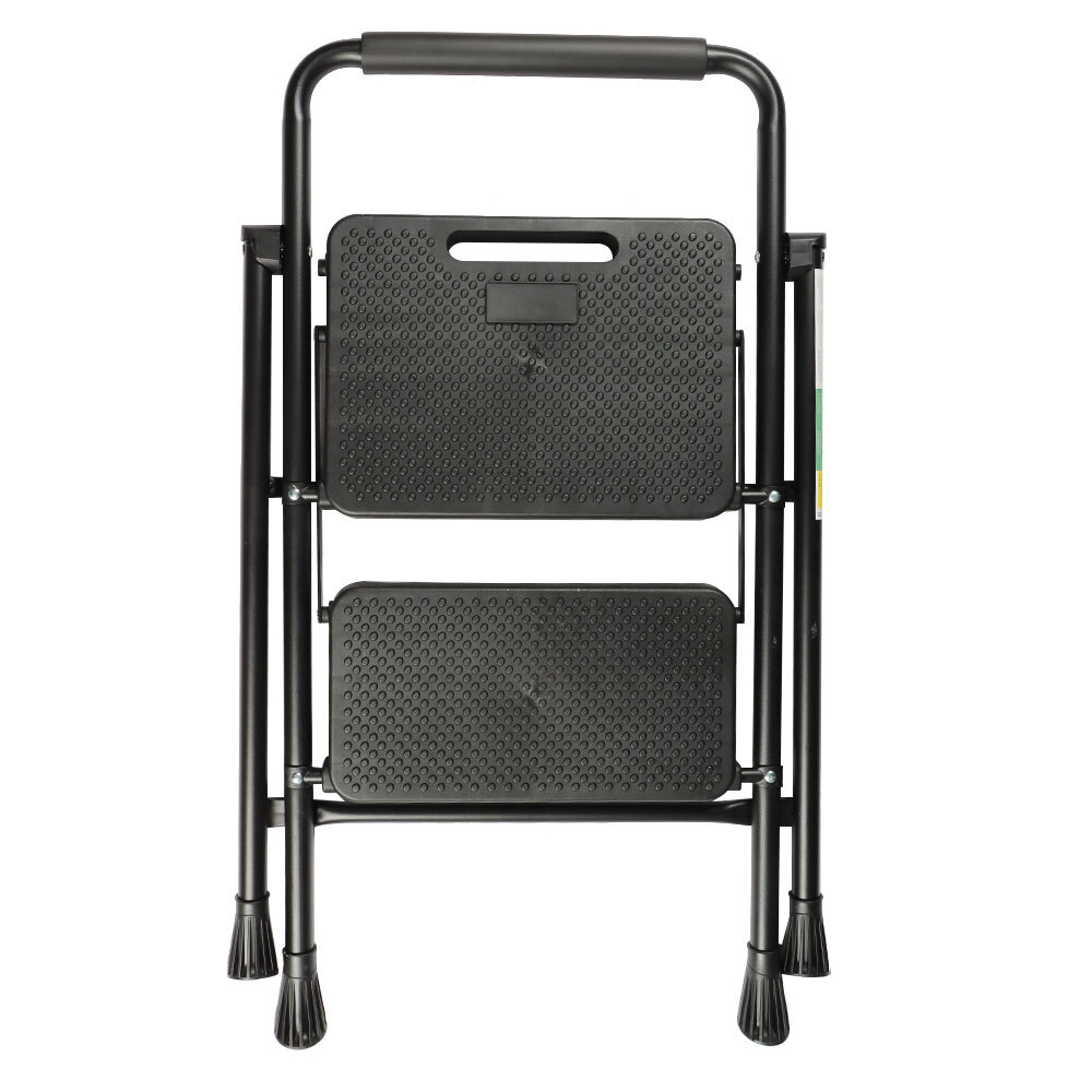2 Step Ladder Retractable Handgrip Folding Step Stool with Anti-Slip