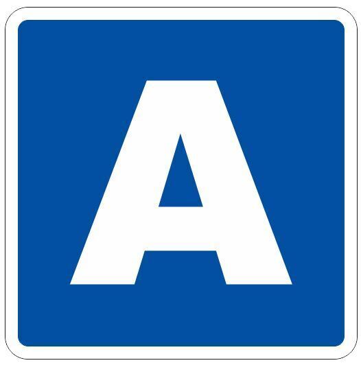 Blue A Sticker Decal