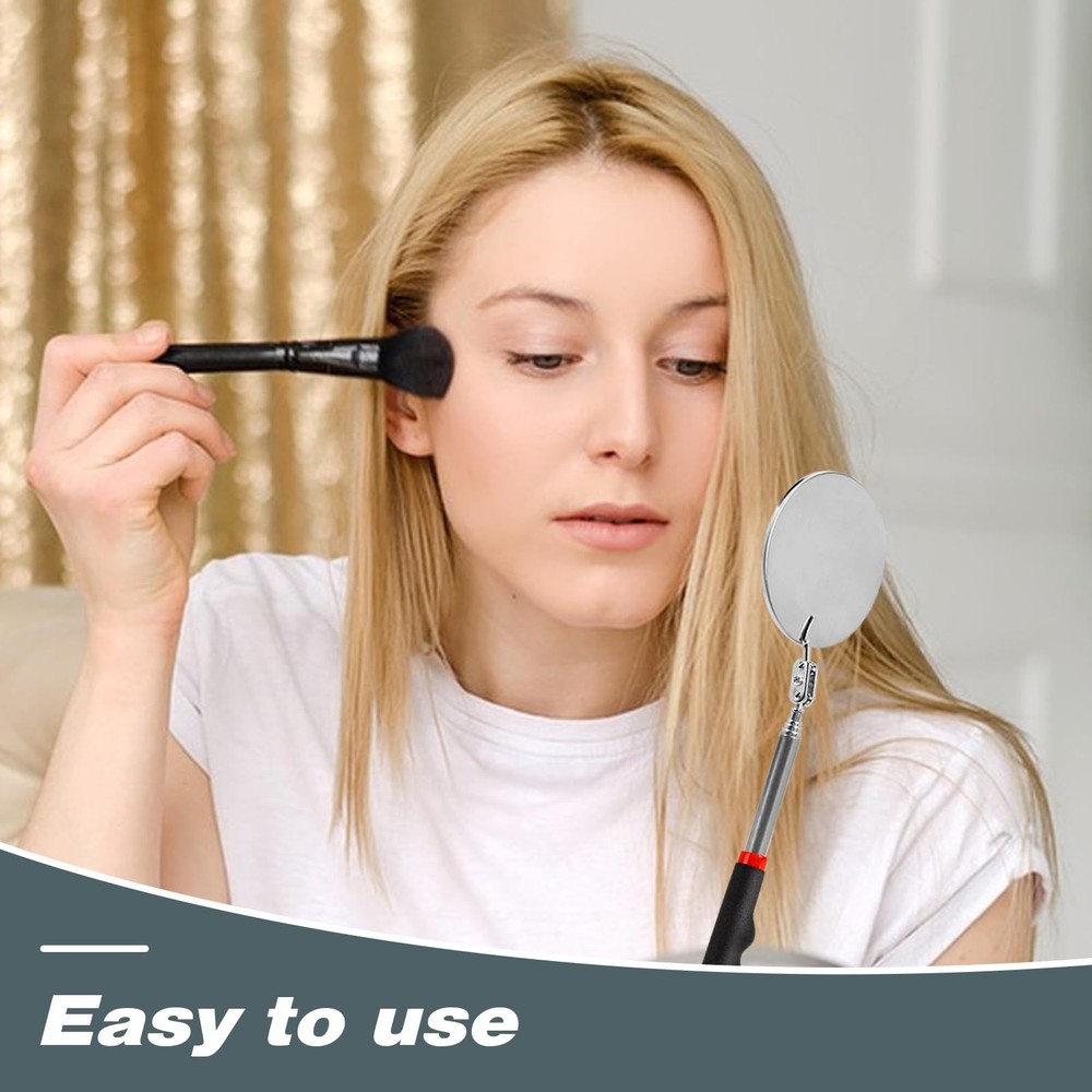 2Pcs Telescoping Inspection Mirror, Flexible Circular Mirror 360...