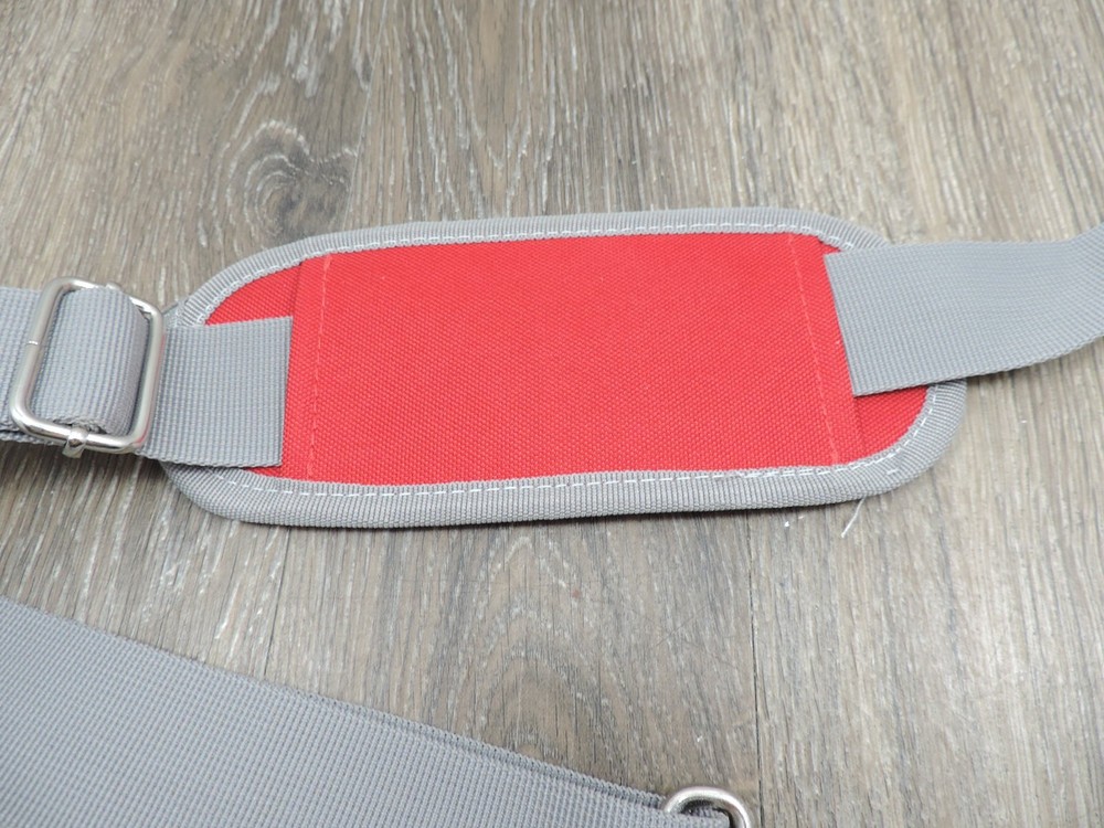 1.5" Grey & Red Adjustable Bag Strap 50" Max Length