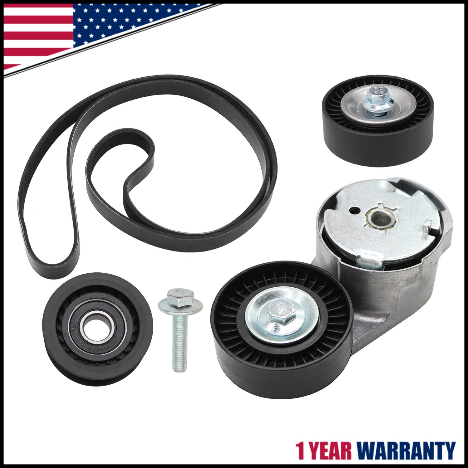 Drive Idler Pulley Serpentine Belt Tensioner Kit for Chrysler Ram Dodge Jeep 3.6