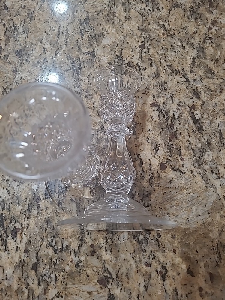Pair Of Crystal Candle Holders