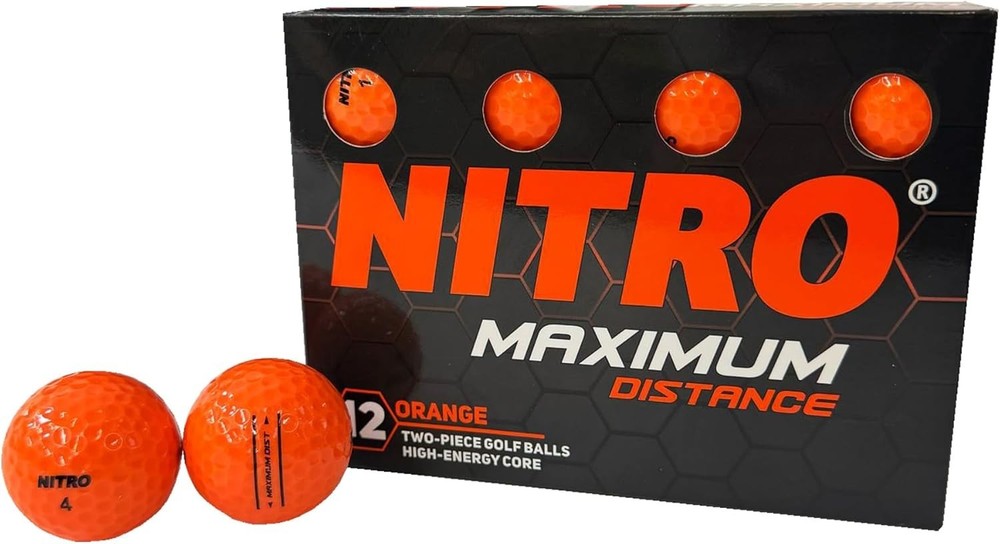 Orange Golf Balls 12-Pack - Reactive Titanium Core for Unmatched Performance