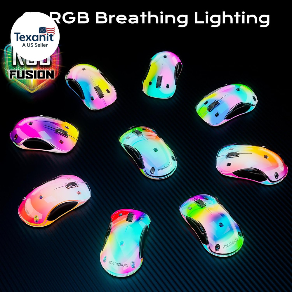 2.4G Aesthetic Wireless Mouse - Customizable Covers & LED Mood Lighting - Rechar