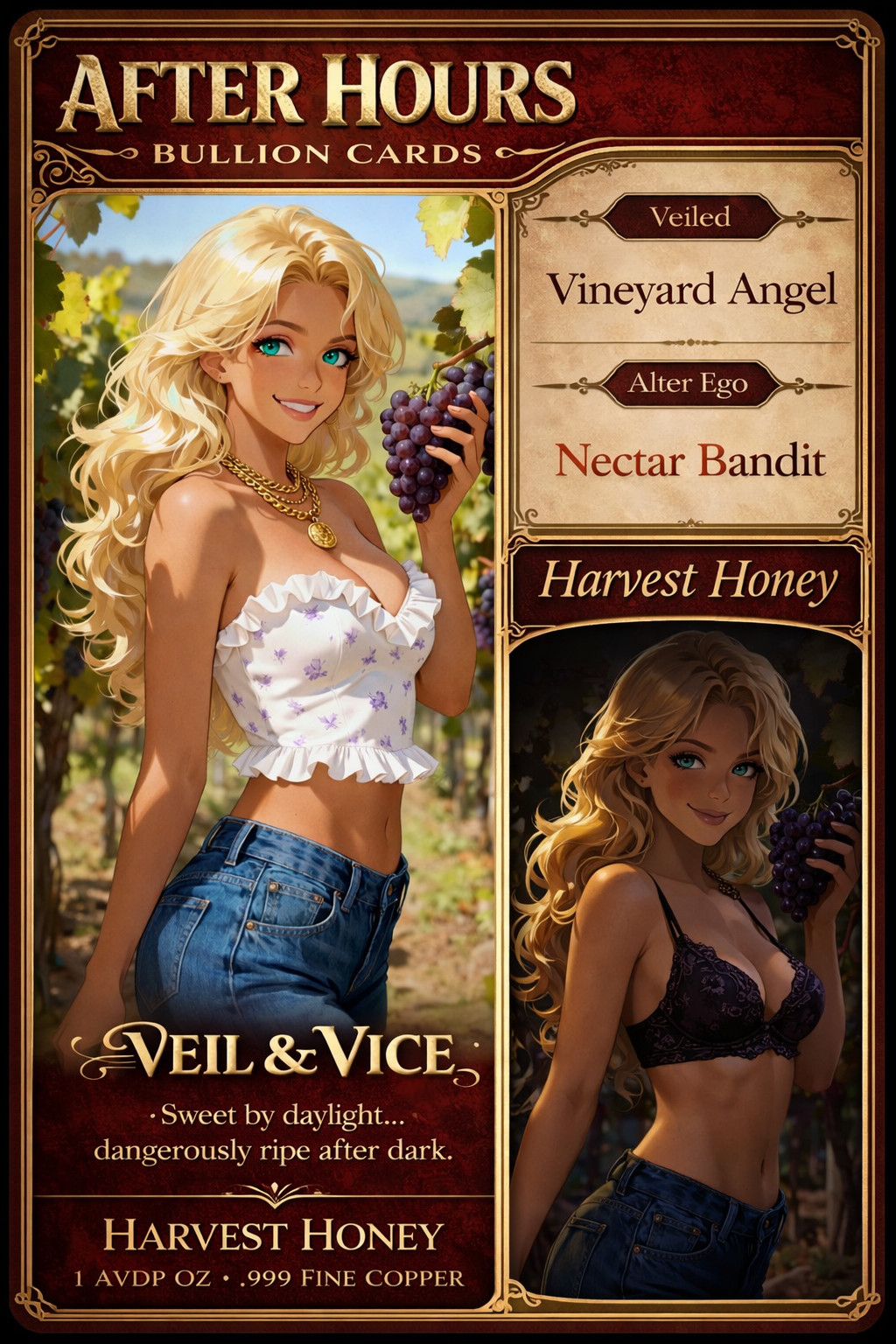 Vineyard Angel Pin Up Copper Art Bar 1 oz .999 Collectible Limited 50 VV