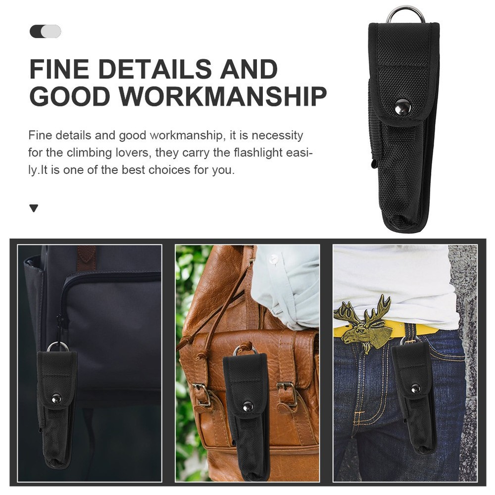 2 Pcs Flashlight Pouch Holder Multi-functional Waist Pack Nylon Bag