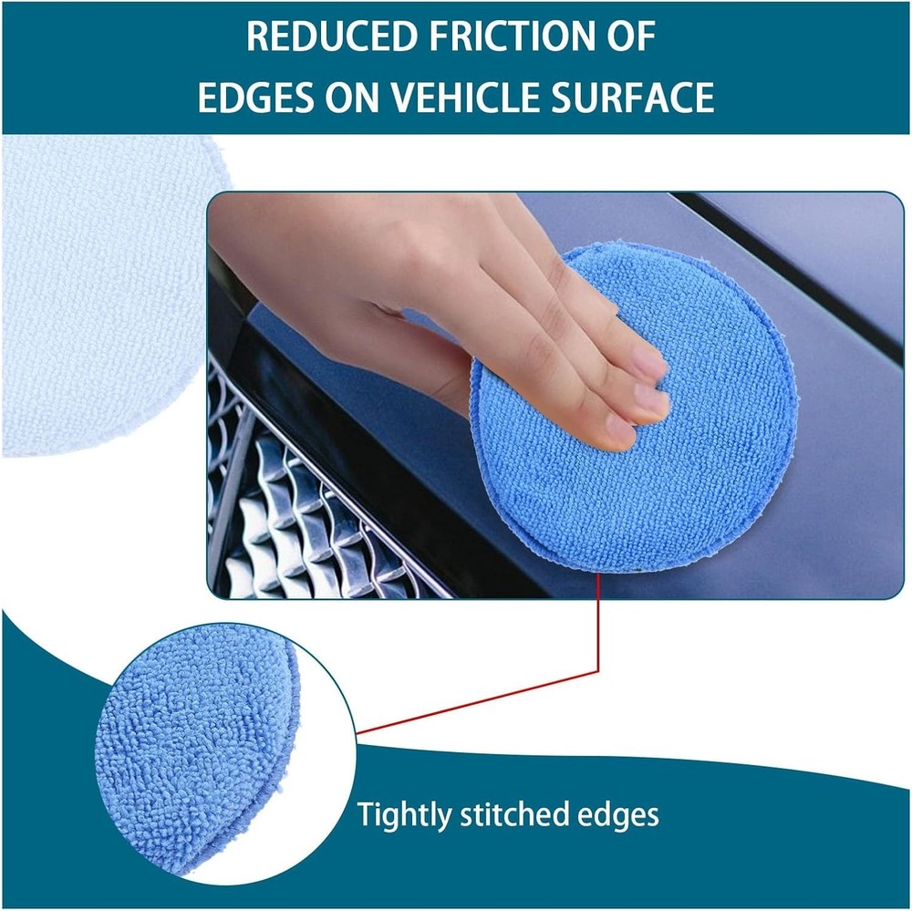 Multi-Purpose Microfiber Applicator Pads - 4 Pack Ideal for Waxing & Dusting