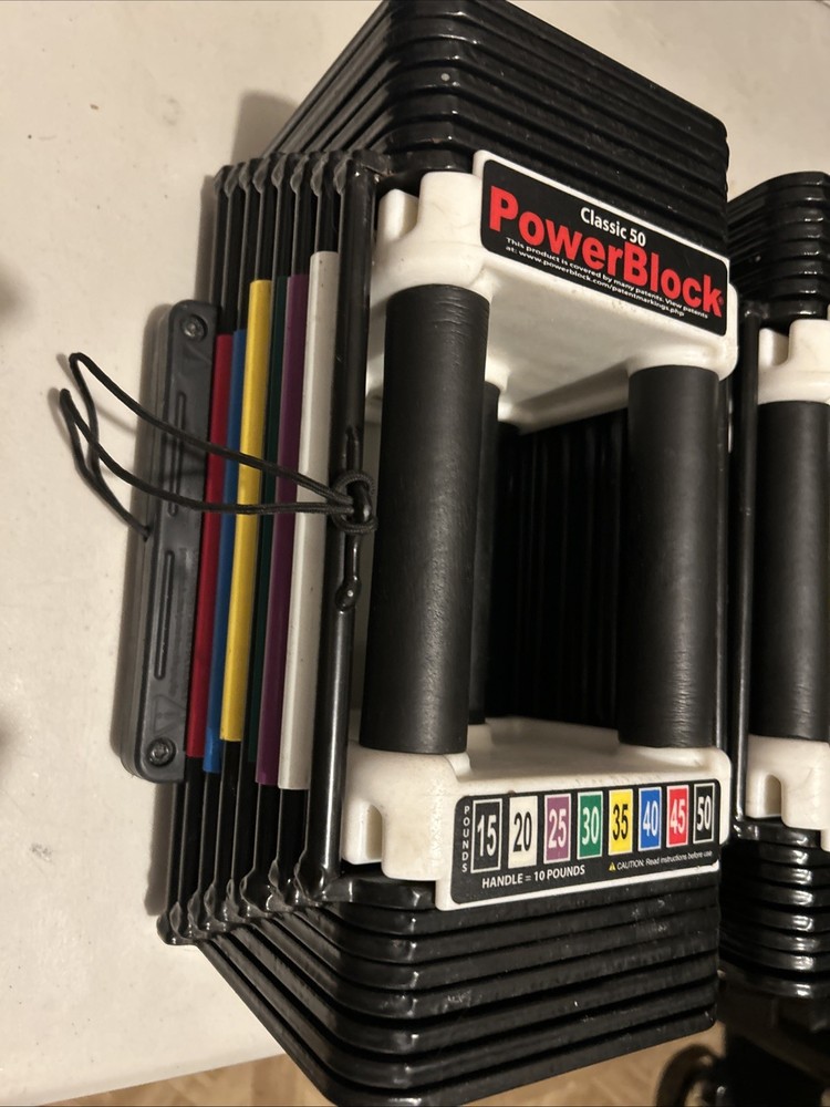 Used PowerBlock Original Adjustable Dumbbells Pair Good Condition